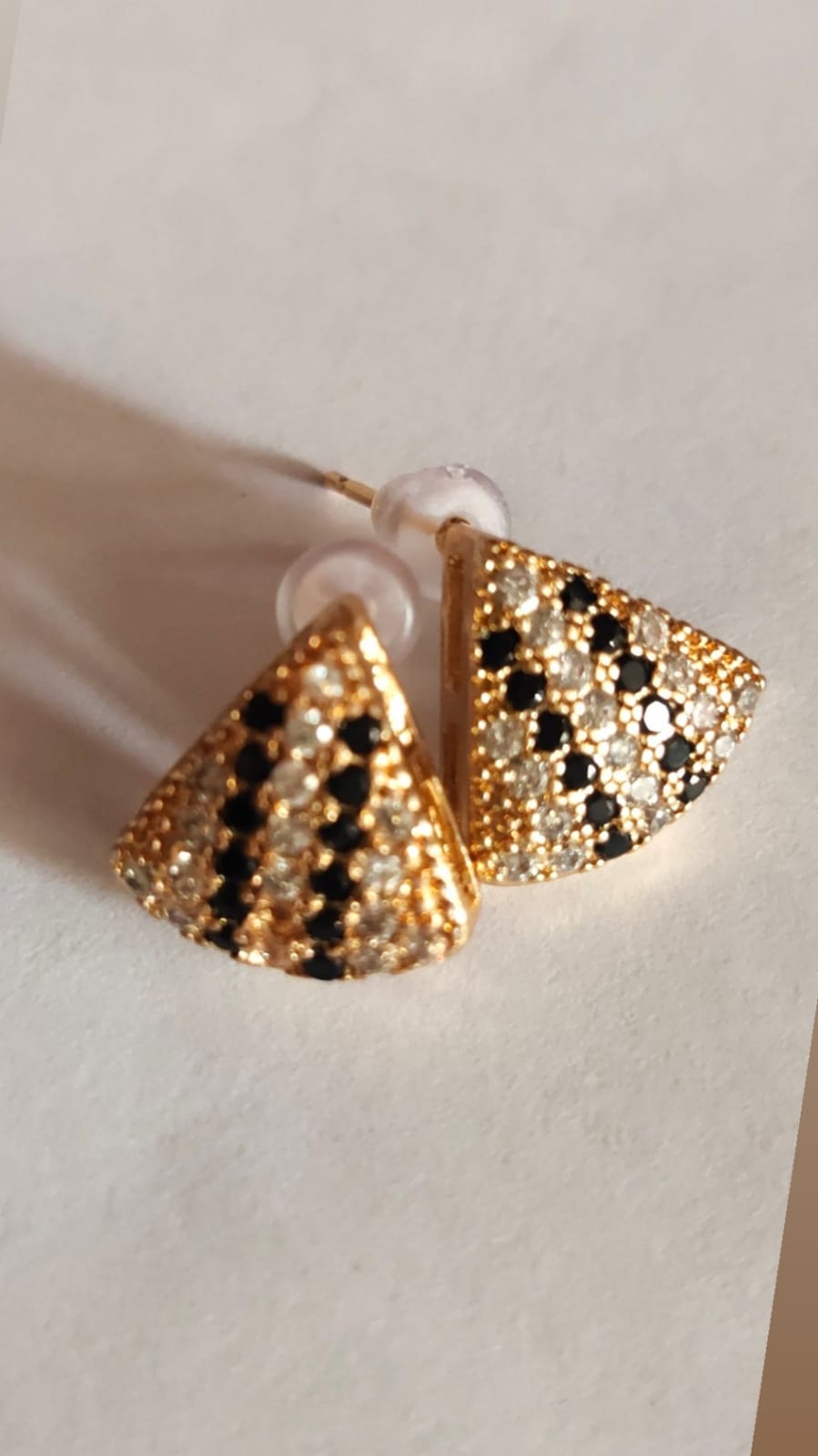 Pavé Triangular Stud Earrings