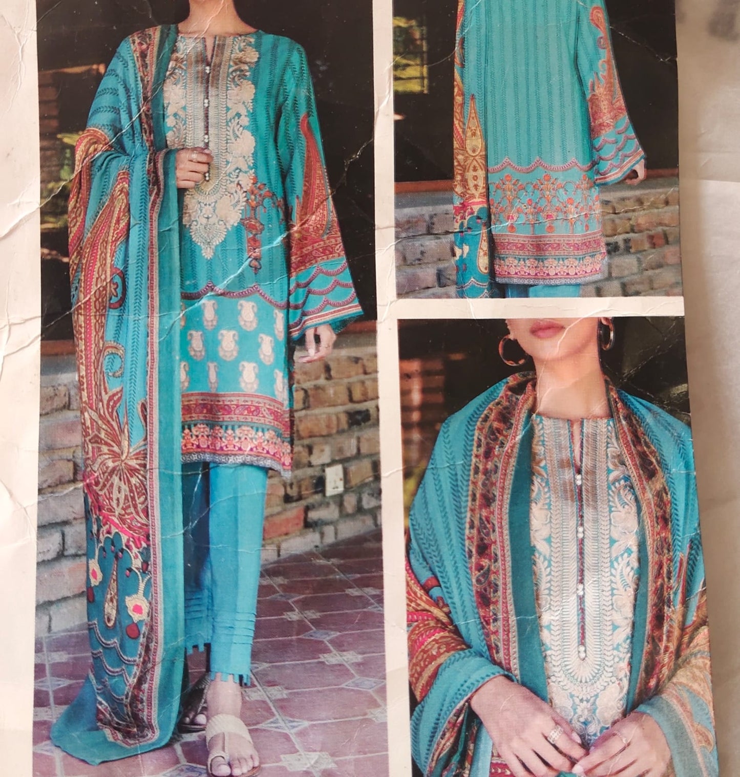 Aqua/ sea green Printed Kurti Suit zellburry vicose 2 piece