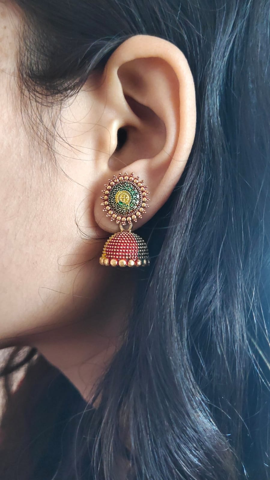 Multicolored Jhumka Earrings