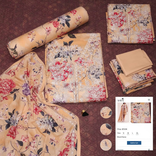 saya lawn embroided 3 piece