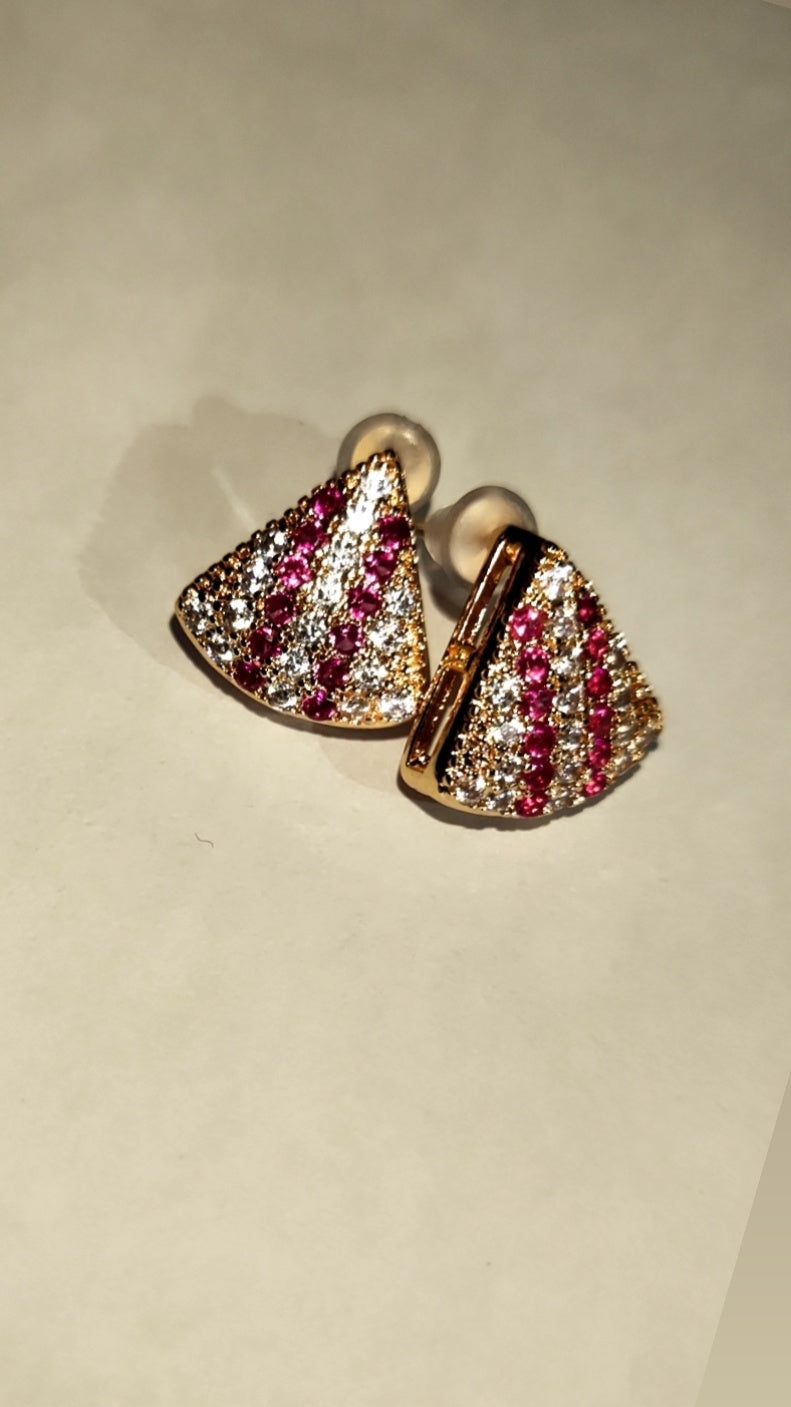 Pavé Triangular Stud Earrings