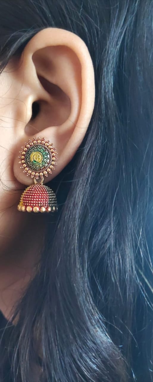 Multicolored Jhumka Earrings